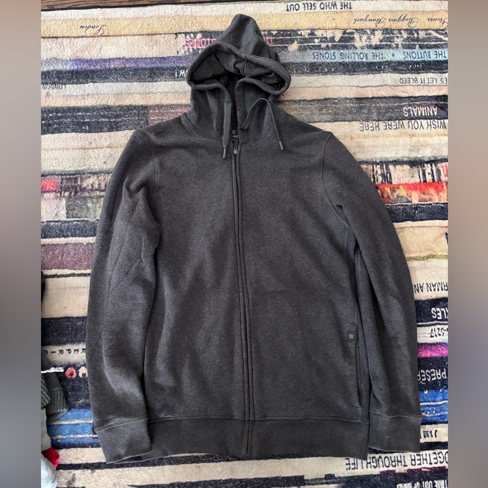Mack Weldon Charcoal Zip-Up Sweater large